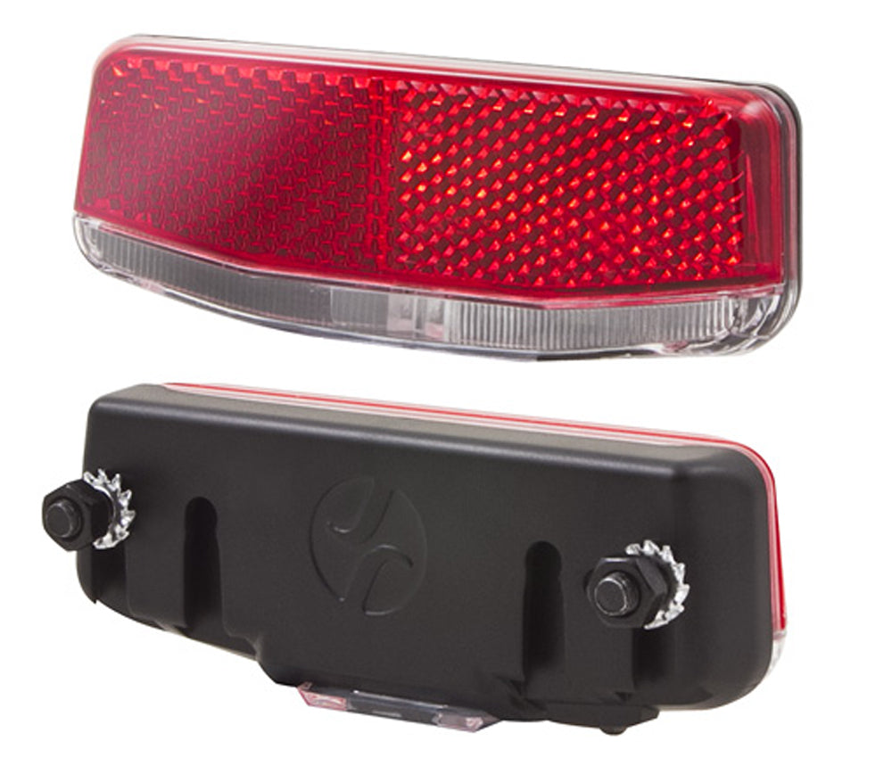 Éclairage vélo arrière Solo XB – LED, format 80/80 mm, alimentation par piles