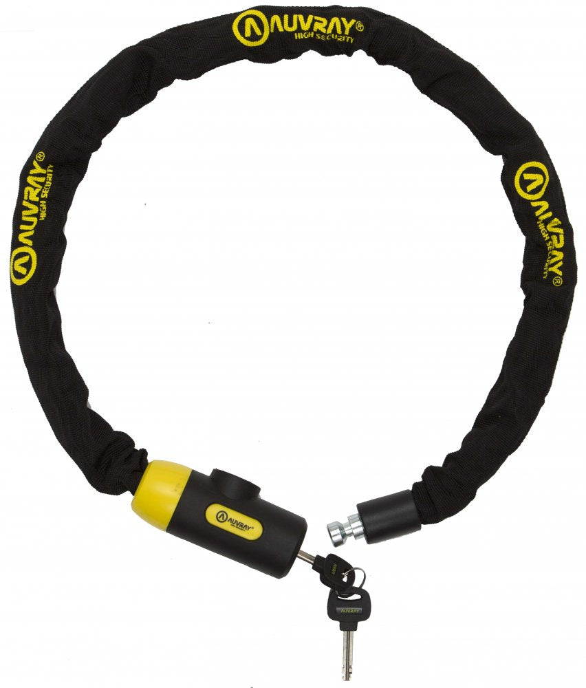 Antivol chaîne Auvray C-Bloc – Acier trempé Ø8 mm, 100 cm, serrure intégrée avec 2 clés