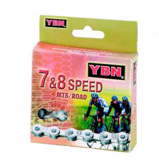 Chaîne vélo Yaban 6/7/8 vitesses – 116 maillons – Argent / Marron – Transmission fiable et durable