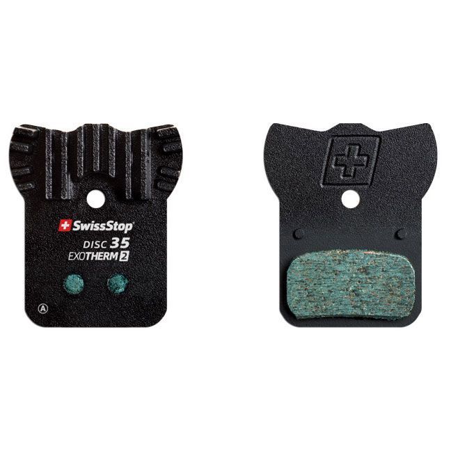 Photo de Plaquettes de frein SwissStop Disc 28 EXOTherm2 – Compatibles SRAM Red/Force/Rival eTap AXS, Level, XX, XO & Avid Elixir – Longévité maximale et refroidissement intégré par SwissStop