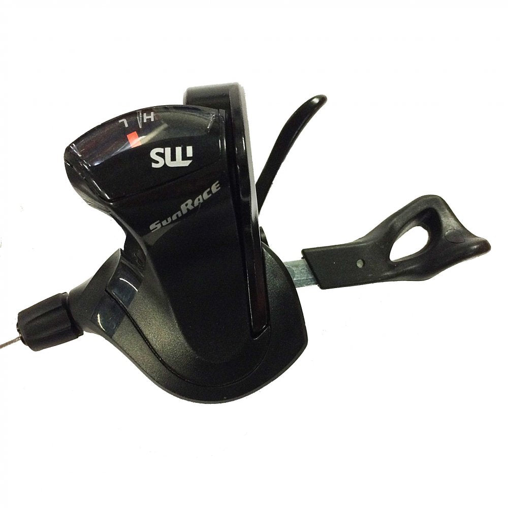 Manette de dérailleur gauche SunRace – VTT 2 vitesses, Push/Pull, compatible Shimano