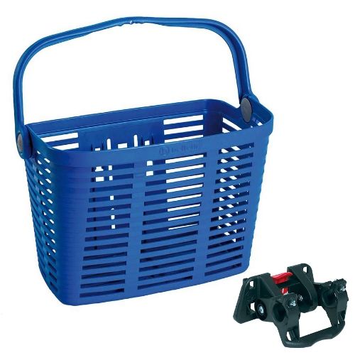 Photo de Panier Vélo Plastique Bleu – Fixation Plaza – 34x18x25 cm par BELLELLI