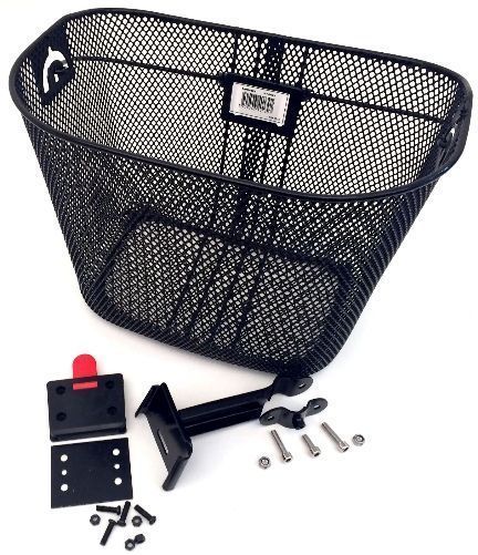 Panier Avant Vélo Métal Noir – Fixation Clip sur Potence à Plongeur – 26x25x33 cm