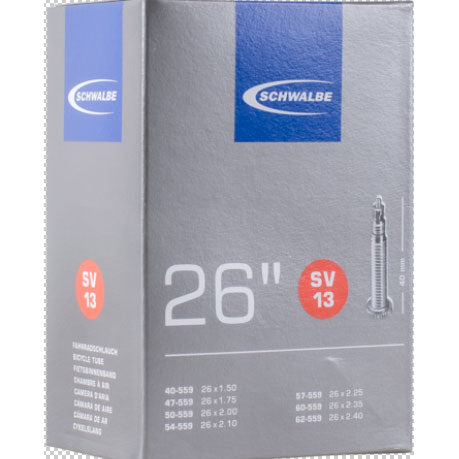 Chambre à air vélo Schwalbe SV13 26x1.50-2.40 (40/62-559) valve Presta 40 mm