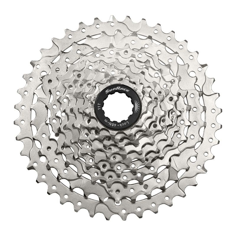 Cassette SunRace CSM980 9 vitesses 11-42 – Large plage pour VTT et randonnée