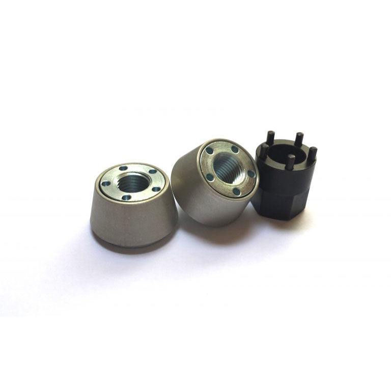 Kit antivol écrous de roues vélo 3/8 avec clé codée – 2 écrous en acier zingué et aluminium anodisé