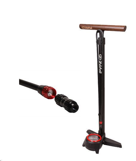 Pompe à pied vélo – Zefal Profil Max FP60 – Aluminium & bois – 12 bar – Raccord Z-Turn – Made in France