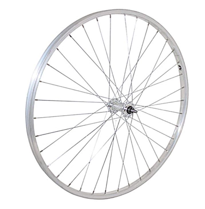 ROUE 650A AVANT JANTE ALU SIMPLE PAROI ARGENT FREIN PATIN MOYEU ALU ECROUS