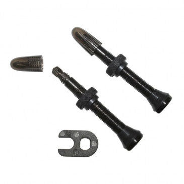 Valves tubeless 40 mm – Lot de 2 valves universelles pour chambres et pneus tubeless