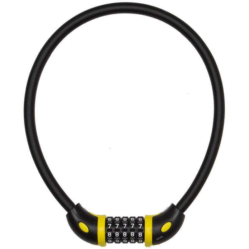 Antivol câble à code Combi – Ø12 mm x 65 cm – Noir mat – Code 5 chiffres reprogrammable