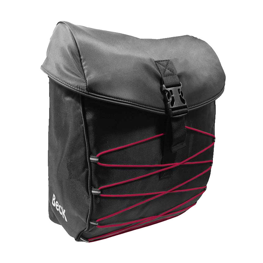 Sacoche vélo BECK S.TAR Red 18L - Étanche, Réfléchissante, Fixation KLICKFIX - 33x13x43 cm