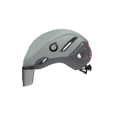 CASQUE URBAN E-ONE VISOR VERT GRIS MAT BRIKO M 53/58CM