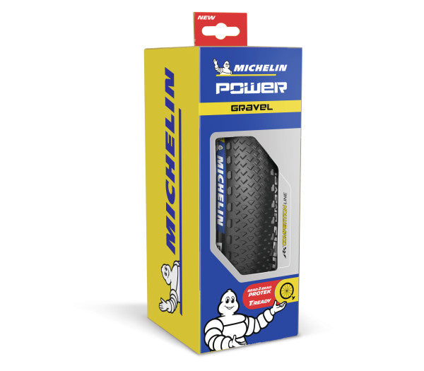 Pneu Gravel Michelin Power Gravel 700x35C (35-622) – Tubeless Ready – BEAD 2 BEAD Protek – X-Miles Compound – Tringles Souples – Noir
