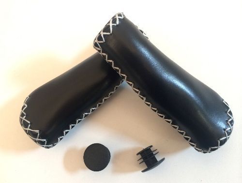 Poignées vélo ergonomiques PU – Noires confort ville et trekking