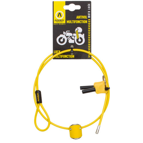 Antivol de casque Auvray – Câble 4 mm, longueur 90 cm, cadenas à disques avec 2 clés