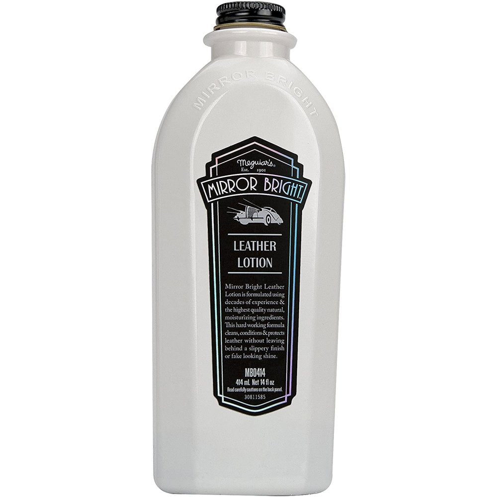 Meguiar's Mirror Bright Lotion Cuir 414 ml – Nettoie, nourrit et protège, anti-UV, sans effet gras