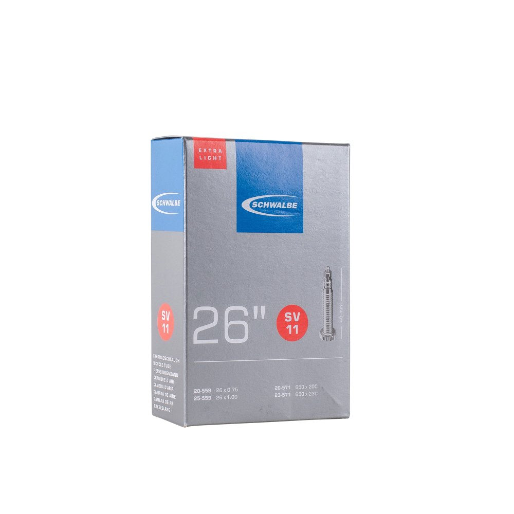 Chambre à air vélo Schwalbe SV11 Extra Light 26x1.00 / 650x20-23C (20/25-559/571) valve Presta 40 mm