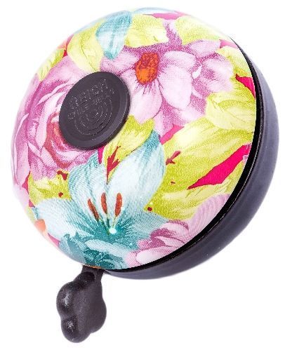 Sonnette vélo DING DONG Flower – Timbre rétro Ø80 mm, son puissant et design fleuri