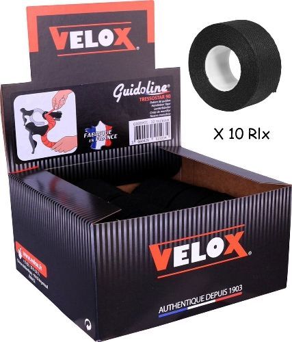 Photo de Boîte de 10 rubans de guidon Guidoline Tressostar – Noir tressé par VELOX