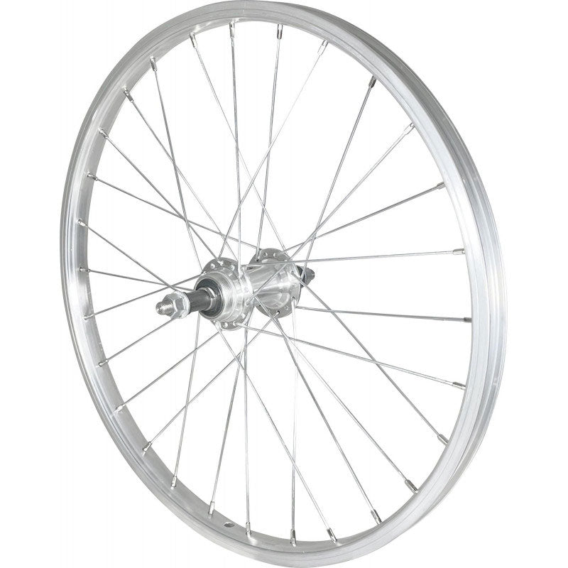 ROUE 20" VTT ARRIERE JANTE ALU SIMPLE PAROI ARGENT FREIN PATIN MOYEU ALU ECROUS ROUE LIBRE 5/6/7V