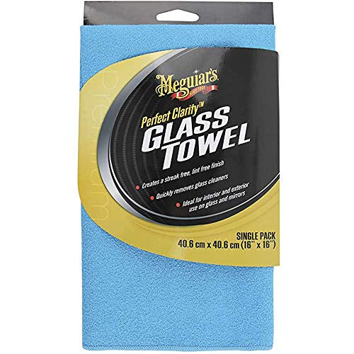 MEGUIAR’S Microfibre Vitres Bleue – Clarté parfaite sans traces