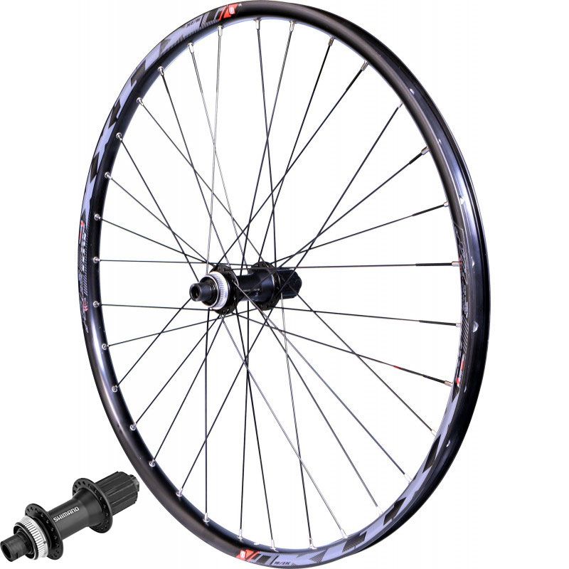Roue arrière 27.5" VTT Velox – Jante alu Klixx Tubeless Ready, disque Centerlock, moyeu Shimano Boost, cassette 9/10/11V (584x23)