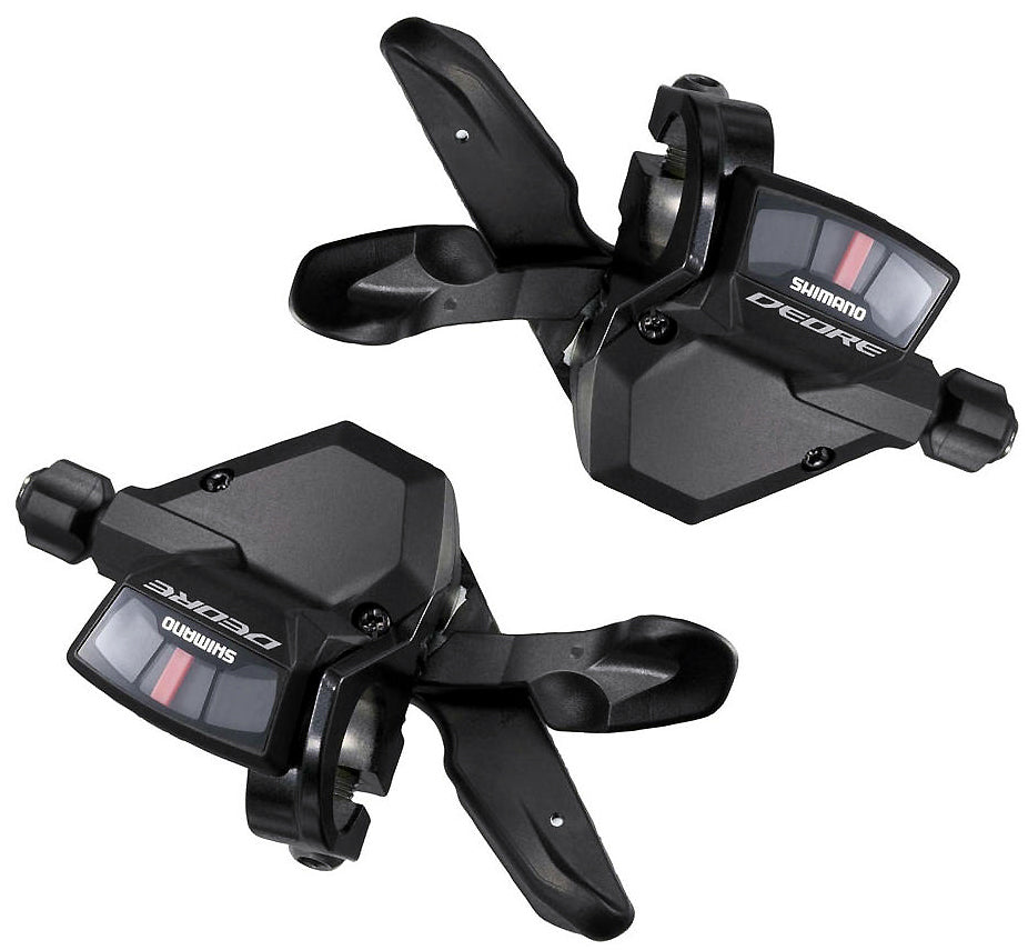 Paire de manettes de dérailleur Shimano Deore SL-M590 – VTT 3x9 vitesses, Push/Pull