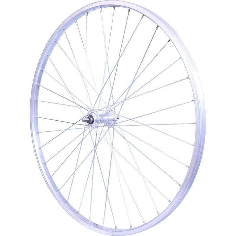 Photo de Roue Avant 28" VTC 700C – Alu Argent – Frein Patin – Écrous par VELOX