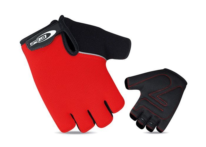 Photo de Gants de vélo Classic Rouge taille S – Paume antidérapante résistante à l’abrasion, tissu Lycra respirant, retrait facile par GES