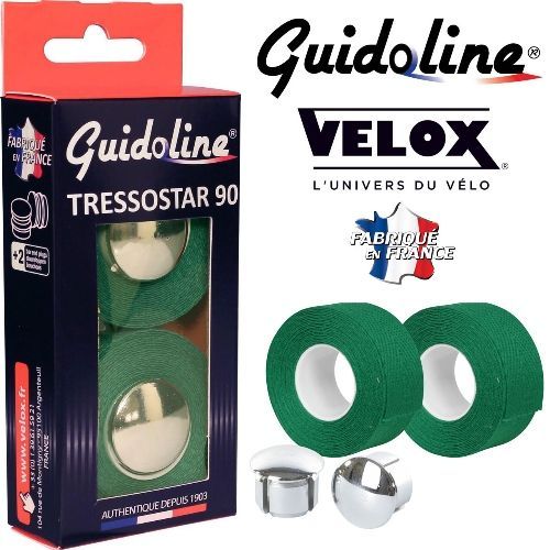 Ruban de guidon Guidoline Tressostar x2 – vert sapin tressé en coton