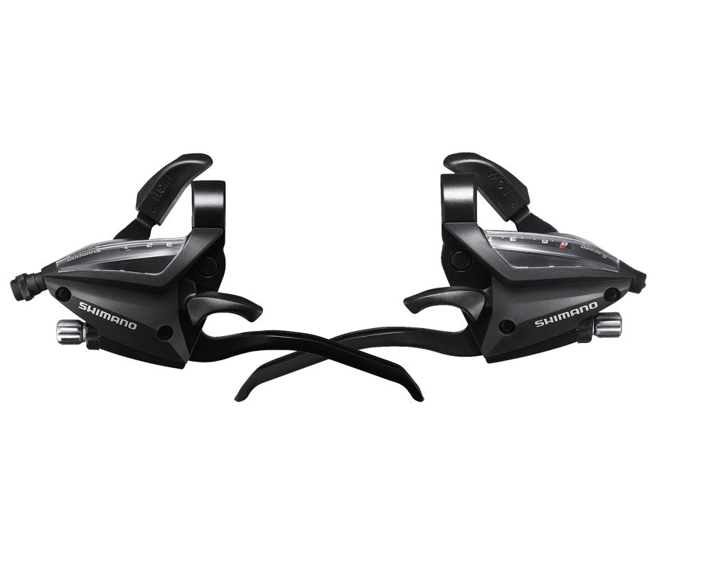 Photo de Paire de manettes de dérailleur et leviers de frein Shimano EF500 – VTT 3x8 vitesses, Push/Pull, passage fluide et précis par SHIMANO