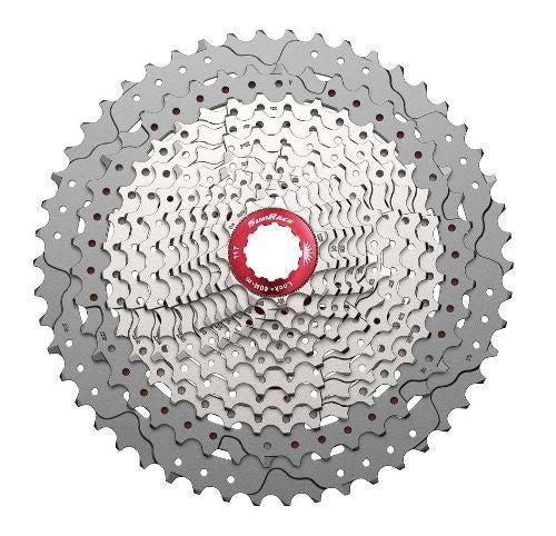Cassette SunRace 12 vitesses 11-50 – CSMZ90 Metallic Silver, compatible SRAM HG