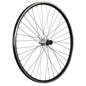 ROUE 28" VTC ARRIERE JANTE ALU DOUBLE PAROI NOIRE FREIN PATIN MOYEU ALU BLOCAGE RAPIDE CASSETTE 8/9/10V