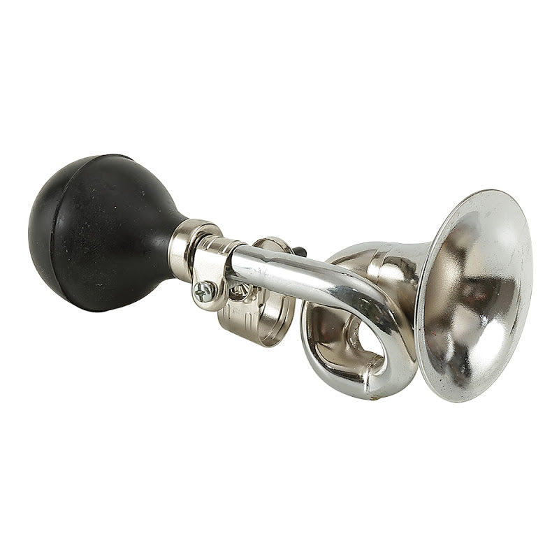 Klaxon vélo pouet-pouet Chrome Bugle – Trompette rétro avec poire en caoutchouc