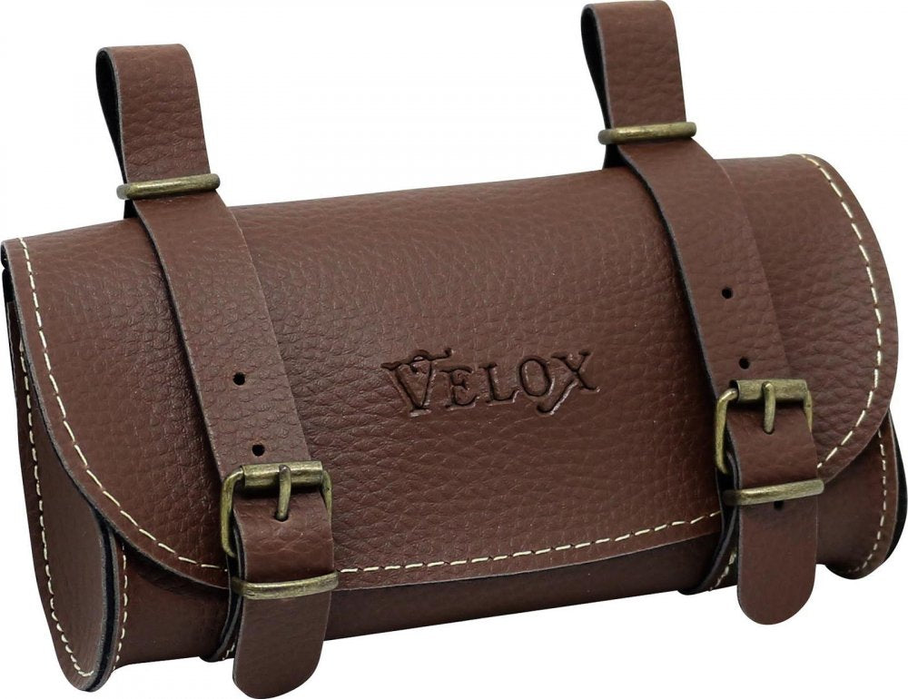 Sacoche de Selle Vélo Vintage Marron VELOX – Simili Cuir Fait Main – Fixation Laiton