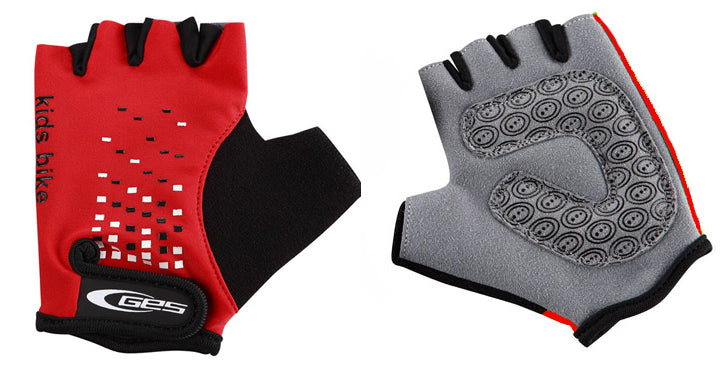 Photo de Gants vélo enfant rouge – Taille 4, rembourrage anti-chocs et tissu respirant par GES