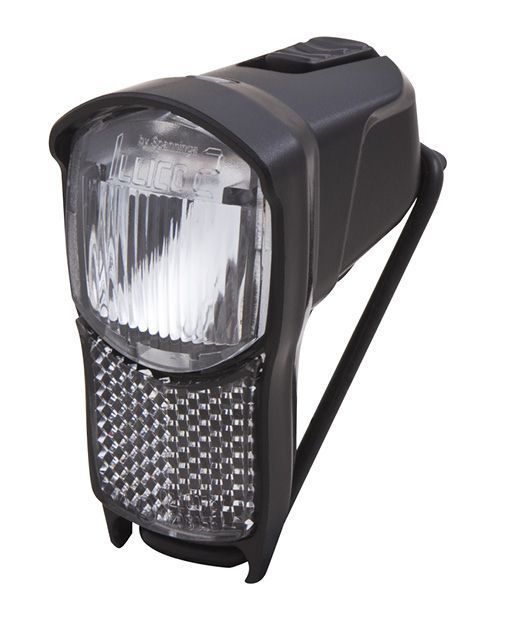 Éclairage vélo avant ILLICO 2F + support BR192 – Compact, 4 Lux, piles incluses