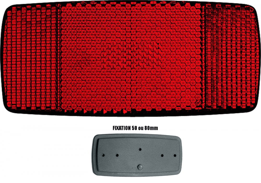 Photo de Catadioptre arrière BR8 – Reflecteur vélo 50/80 mm homologué par HERRMANS