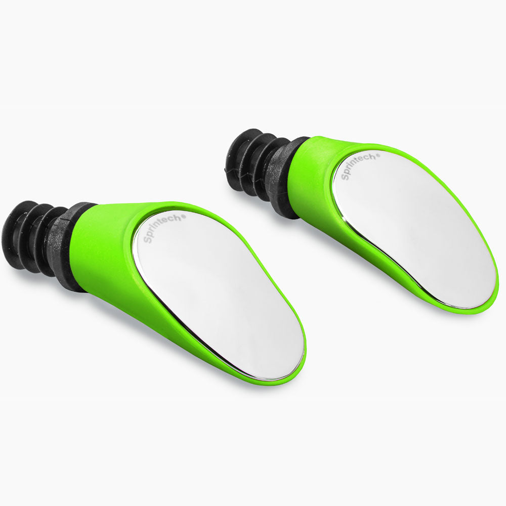 Photo de Paire de rétroviseurs vélo de course Sprintech Racing – Vert – Large champ de vision et montage sans outils par SPRINTECH