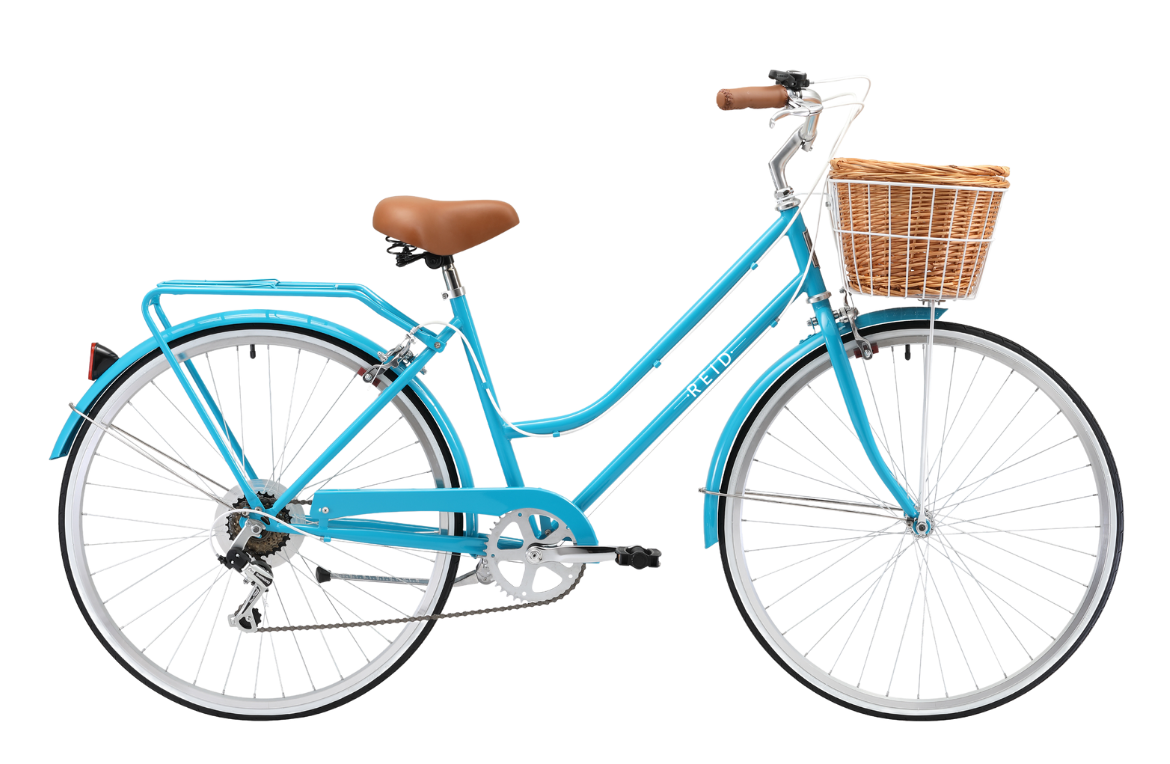 Vélo urbain femme REID Ladies Classic 28" – Aqua – Taille M (46cm) – 7 vitesses – Élégance et confort vintage