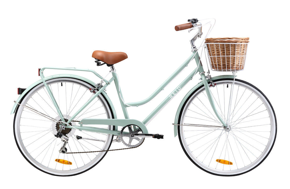 Vélo urbain femme REID Ladies Classic 28" – 7 vitesses – Sage – Taille M (46 cm) – Style vintage et confort