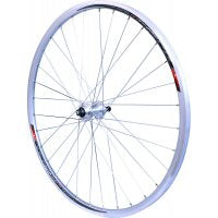 Roue arrière 700C Course Velox – Jante alu double paroi argent, frein patin, blocage rapide, roue libre 6/7/8 vitesses