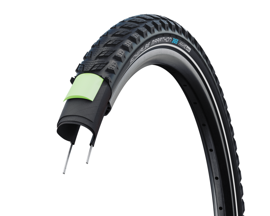 Pneu Vélo Schwalbe Marathon 365 Performance GreenGuard 26x2.15 – Addix 4Season E-Bike & Toutes Saisons