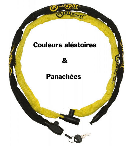 Antivol chaîne Auvray K-Bloc – Ø4 mm x 90 cm – Avec serrure intégrée et 2 clés réversibles