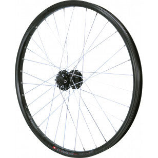 Roue avant 20" Kargo VELOX avec jante Mach1 25C et moyeu Shimano Deore M610. Idéale vélos cargo et VAE. Blocage rapide, V-brake, fabrication française.