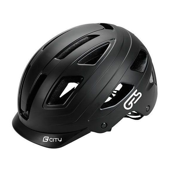 CASQUE CITY Noir L 59/61 Eclairage Arrière Led 15 Ventilation