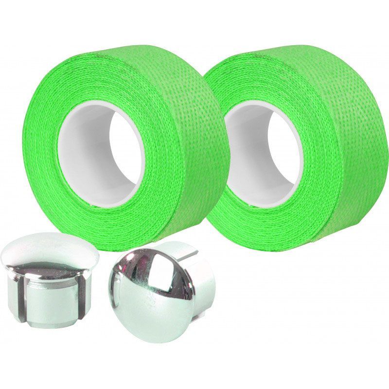 Ruban de guidon Guidoline Tressostar x2 – Vert tressé en coton