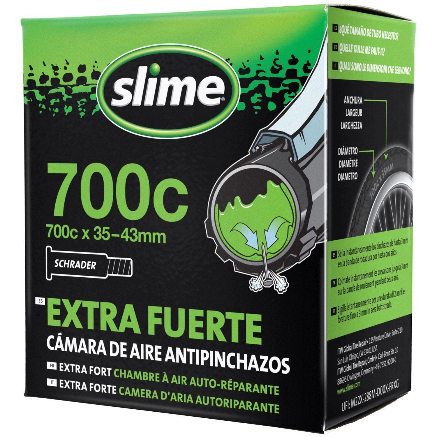 Chambre à air auto-réparante Slime 700 x 35/43 – Valve Schrader