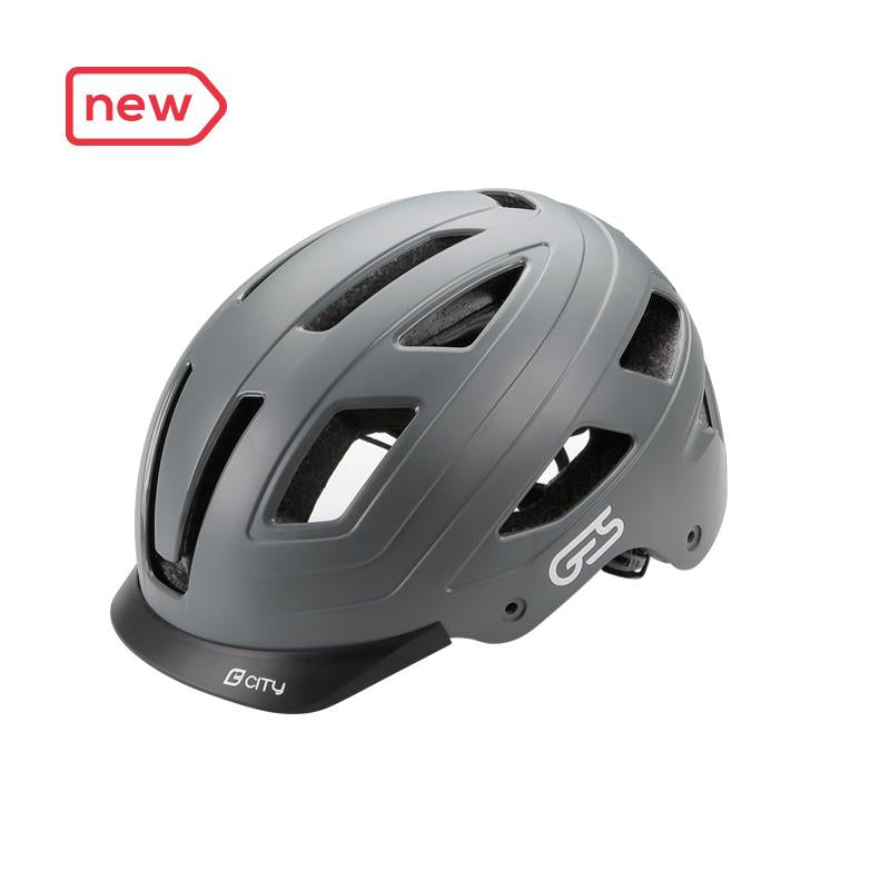 CASQUE CITY Gris M 55/58 Eclairage Arrière Led 15 Ventilations