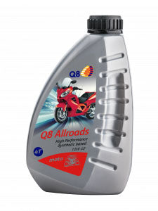 Huile Moteur Moto 4T 100% Synthèse Q8 Oils Allroads 10W-40 – Performance & Protection Optimale – 1 Litre
